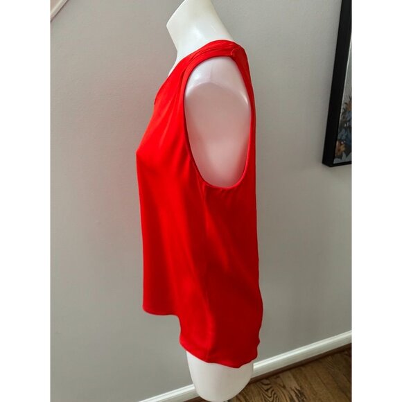 Diane von Furstenberg Red Silk Tank Blouse Small - Picture 3 of 3